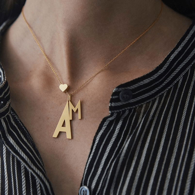 Přívěsek srdíčko zlaté DESIGN LETTERS | Stylové doplňky pro děti a ženy | Lavly.cz