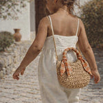 Proutěný košíček MRS. ERTHA Blush Dots | Lavly.cz