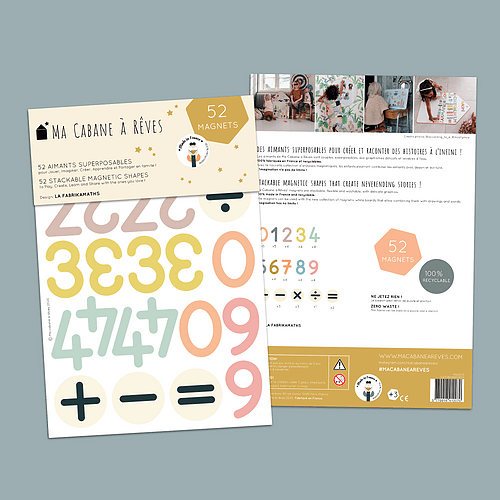Sada magnetických číslic a znamének Ma Cabane a Reves | Stylové doplňky pro děti a ženy | Lavly.cz