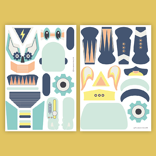 Sada magnetických obrázků Ma Cabane a Reves Roboti | Stylové doplňky pro děti a ženy | Lavly.cz