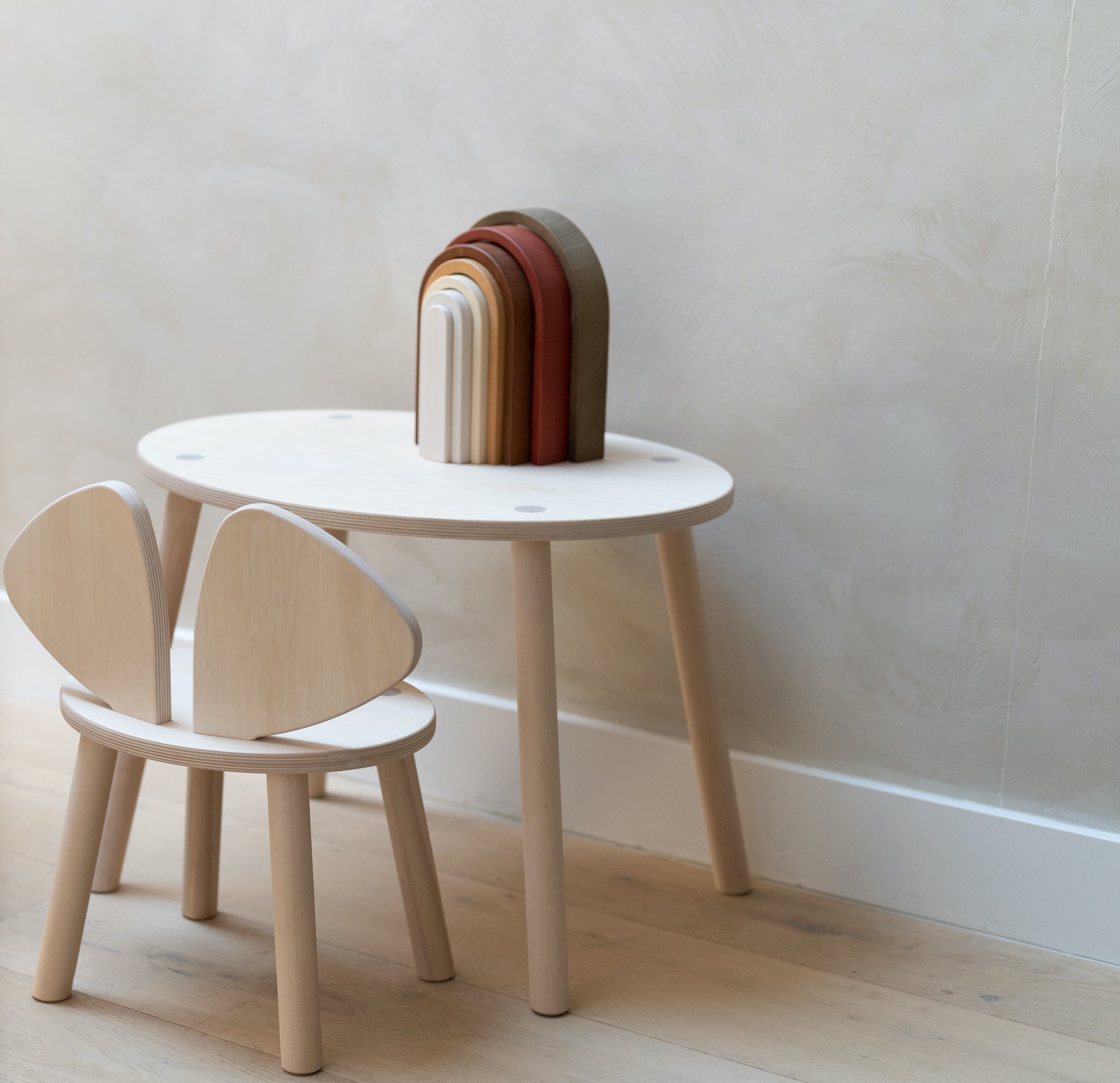 Sada židle a stolu Nofred Mouse Bříza přírodní | Stylové doplňky pro děti a ženy | Lavly.cz
