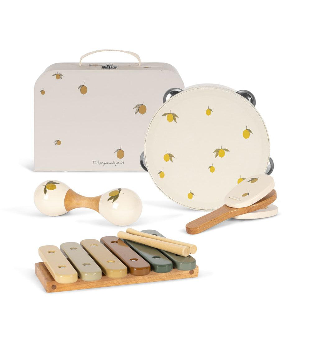 Set čtyř hudebních nástrojů KONGES SLOJD Lemon Glossy | Stylové doplňky pro děti a ženy | Lavly.cz