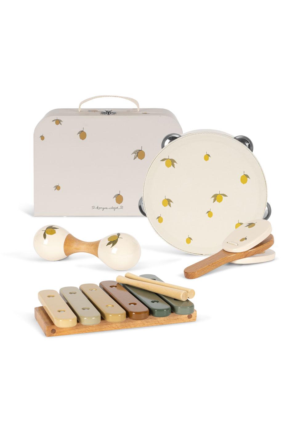 Set čtyř hudebních nástrojů KONGES SLOJD Lemon Glossy | Stylové doplňky pro děti a ženy | Lavly.cz