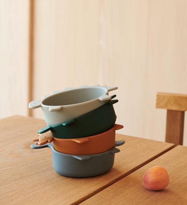 Set čtyř misek LIEWOOD Iggy Dino Blue Mix | Lavly.cz