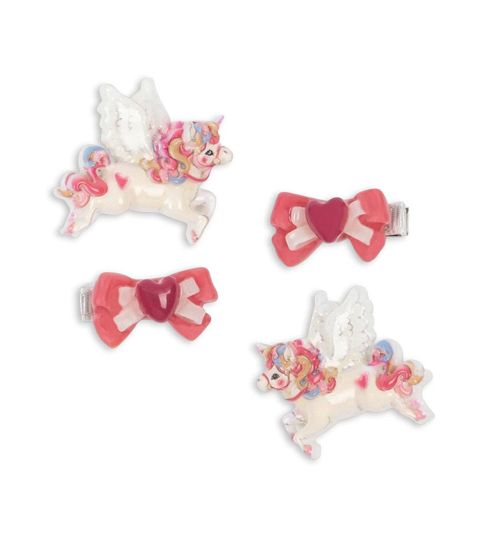 Sponky KONGES SLOJD Unicorn + mašličky 4 kusy | Stylové doplňky pro děti a ženy | Lavly.cz