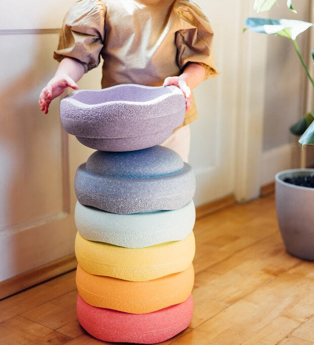 STAPELSTEIN® 6 ks Original Rainbow Pastel Balanční kameny | Stylové doplňky pro děti a ženy | Lavly.cz