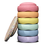 STAPELSTEIN® 6+1 ks Original Rainbow Set Pastel Balanční kameny a deska | Stylové doplňky pro děti a ženy | Lavly.cz