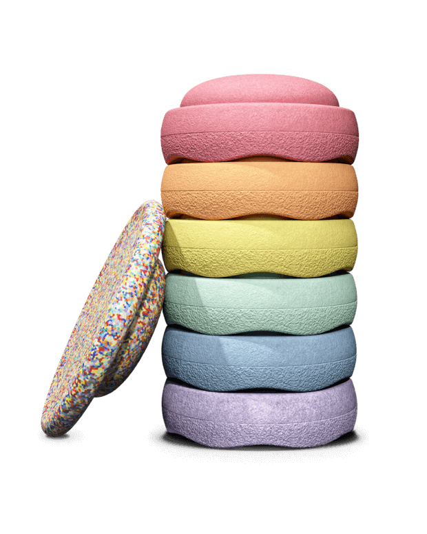 STAPELSTEIN® 6+1 ks Original Rainbow Set Pastel Balanční kameny a deska | Stylové doplňky pro děti a ženy | Lavly.cz