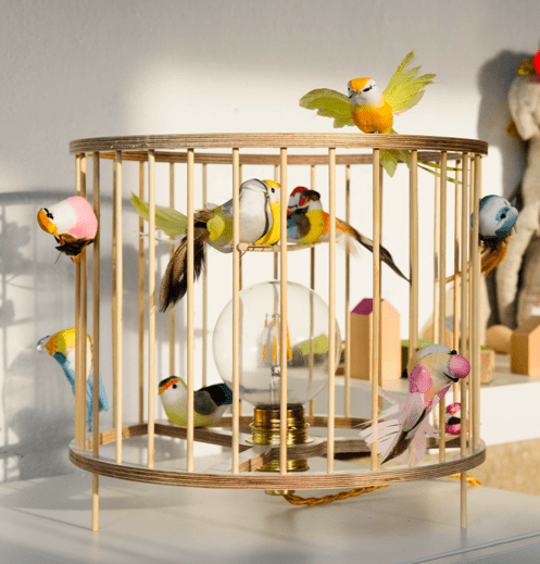 Stolní lampa LAKALUK Birdcage přírodní | Stylové doplňky pro děti a ženy | Lavly.cz