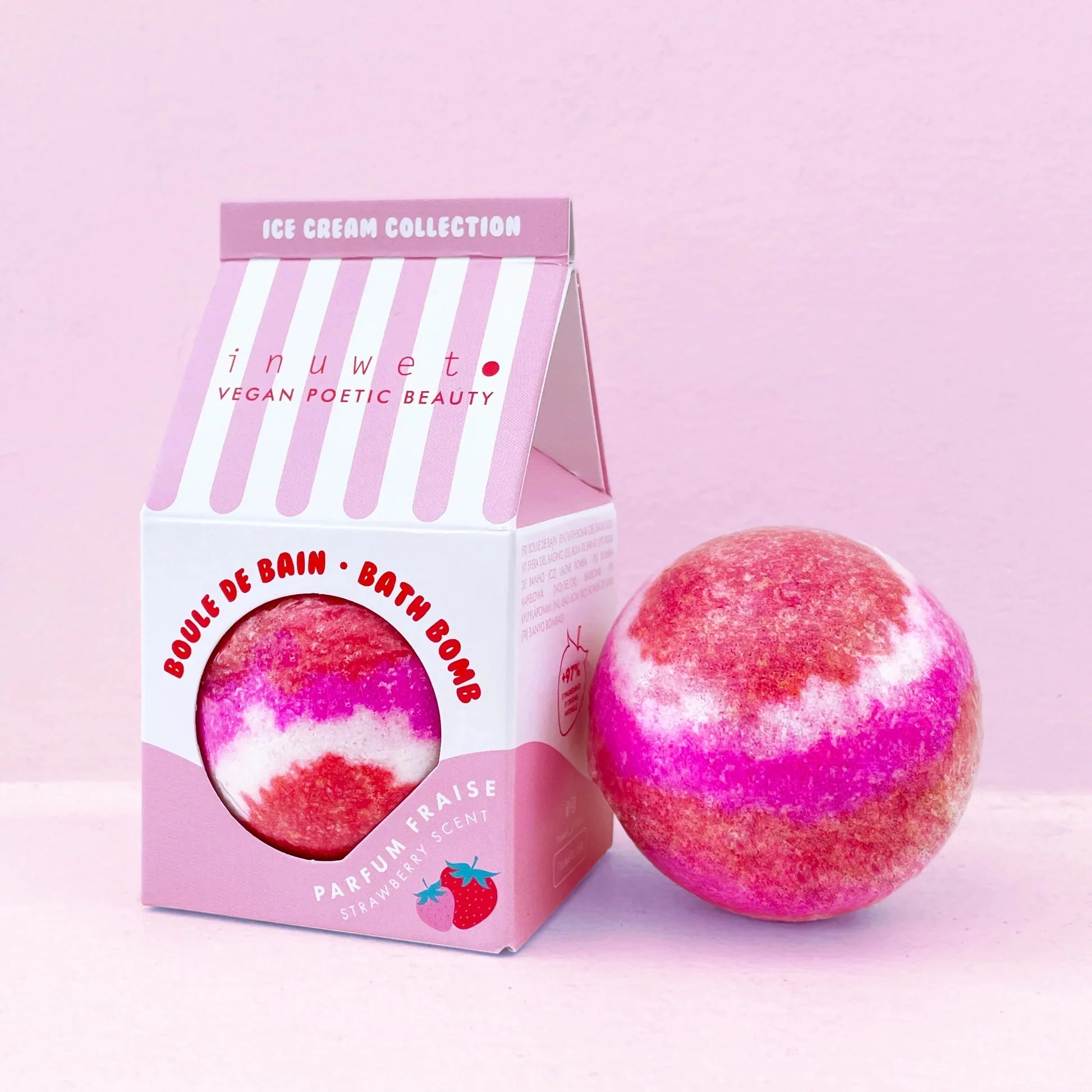 Šumivá koupelová bomba INUWET Jahoda | Lavly.cz