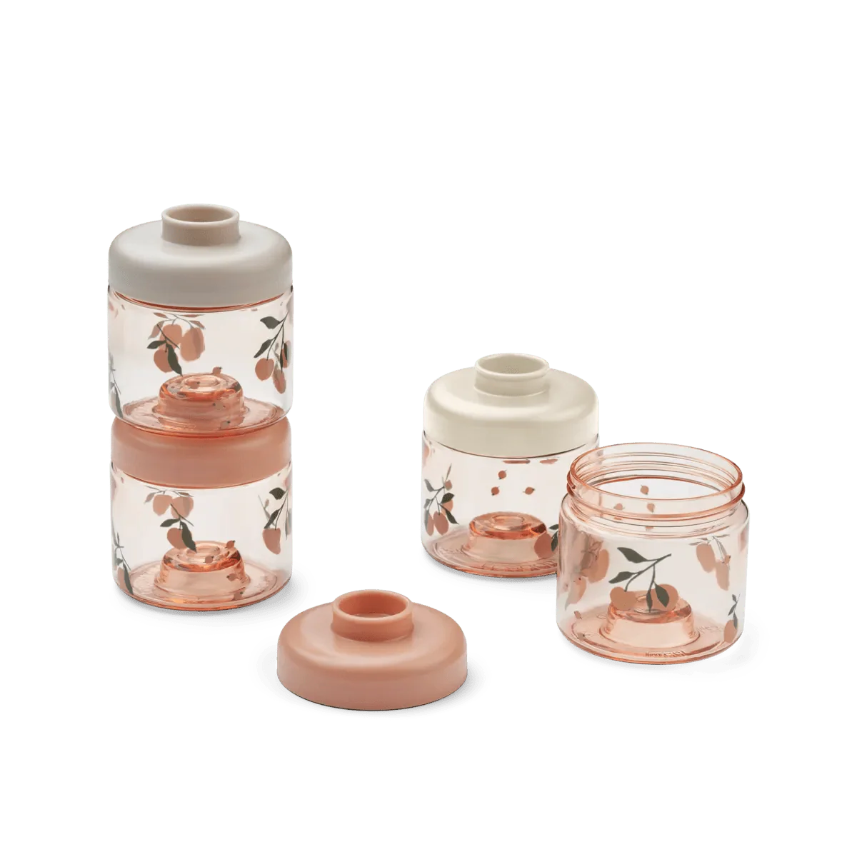 Svačinové boxíky LIEWOOD Dominique 4 kusy Peach / Sea Shell | Stylové doplňky pro děti a ženy | Lavly.cz