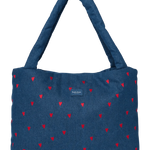 Taška Mom Bag STUDIO NOOS Dark Blue Red Hearts Denim | Lavly.cz