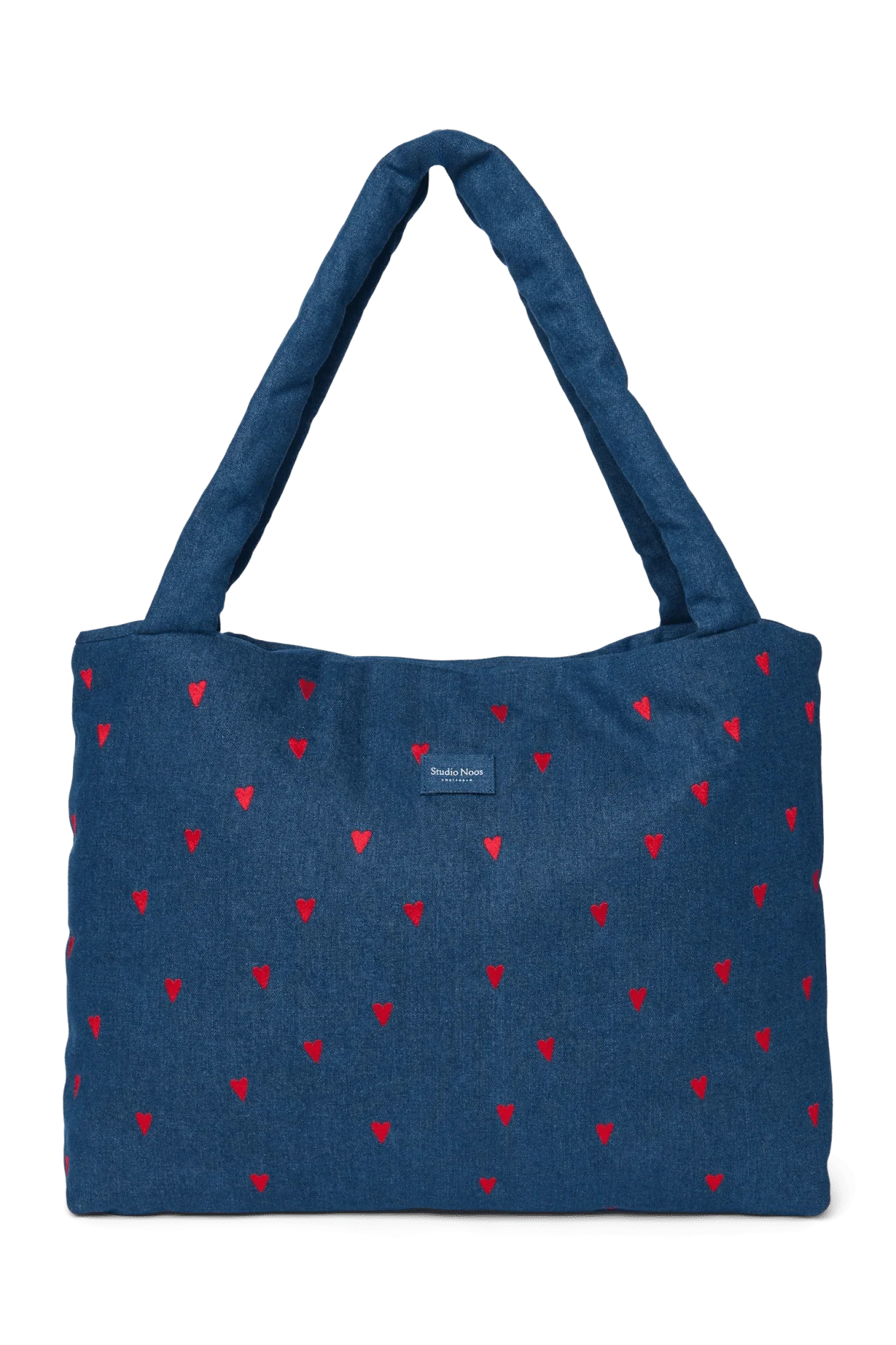 Taška Mom Bag STUDIO NOOS Dark Blue Red Hearts Denim | Lavly.cz