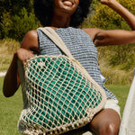 Taška Mom Bag STUDIO NOOS Macrame Natural Purple - Green | Lavly.cz