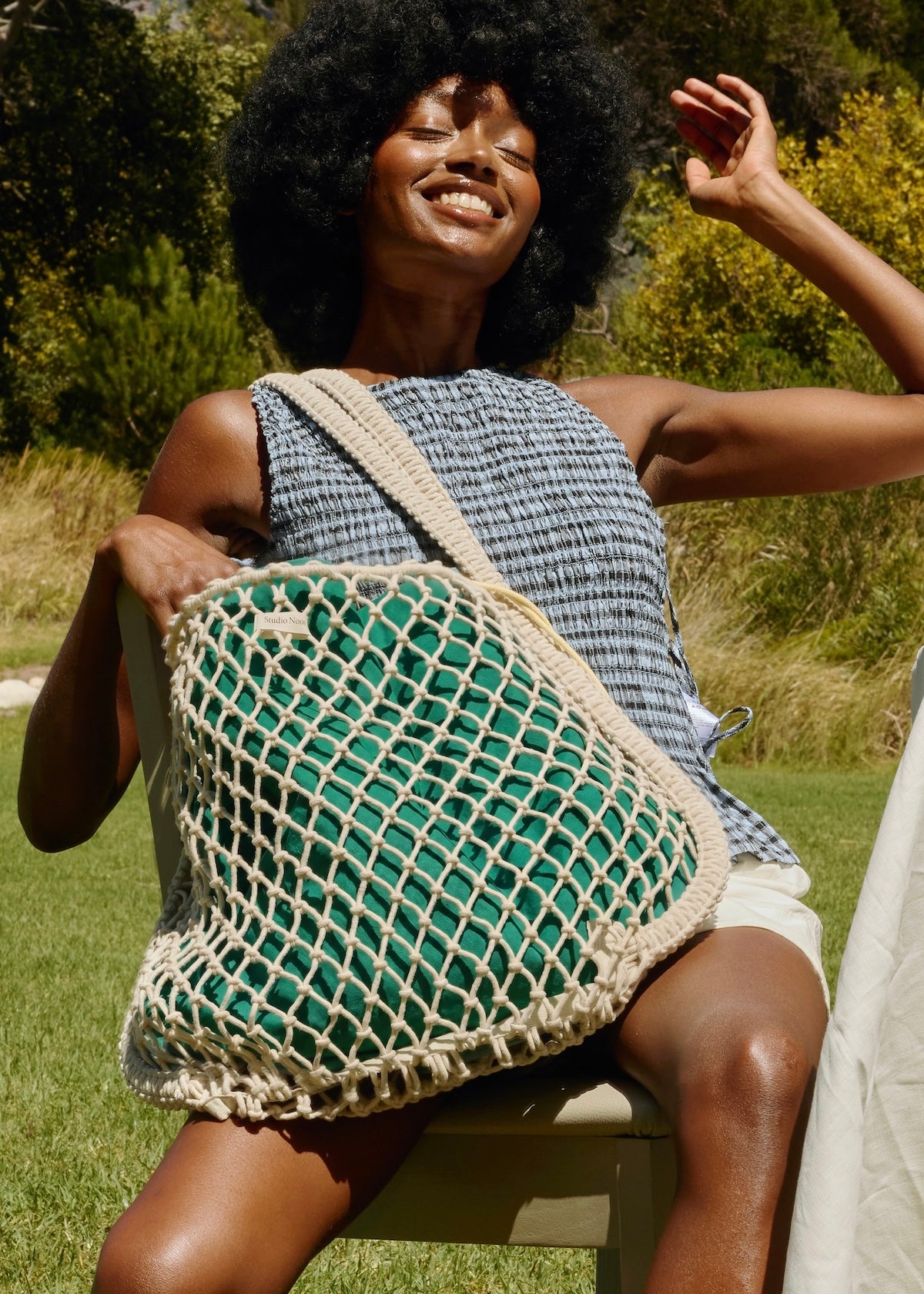 Taška Mom Bag STUDIO NOOS Macrame Natural Purple - Green | Lavly.cz