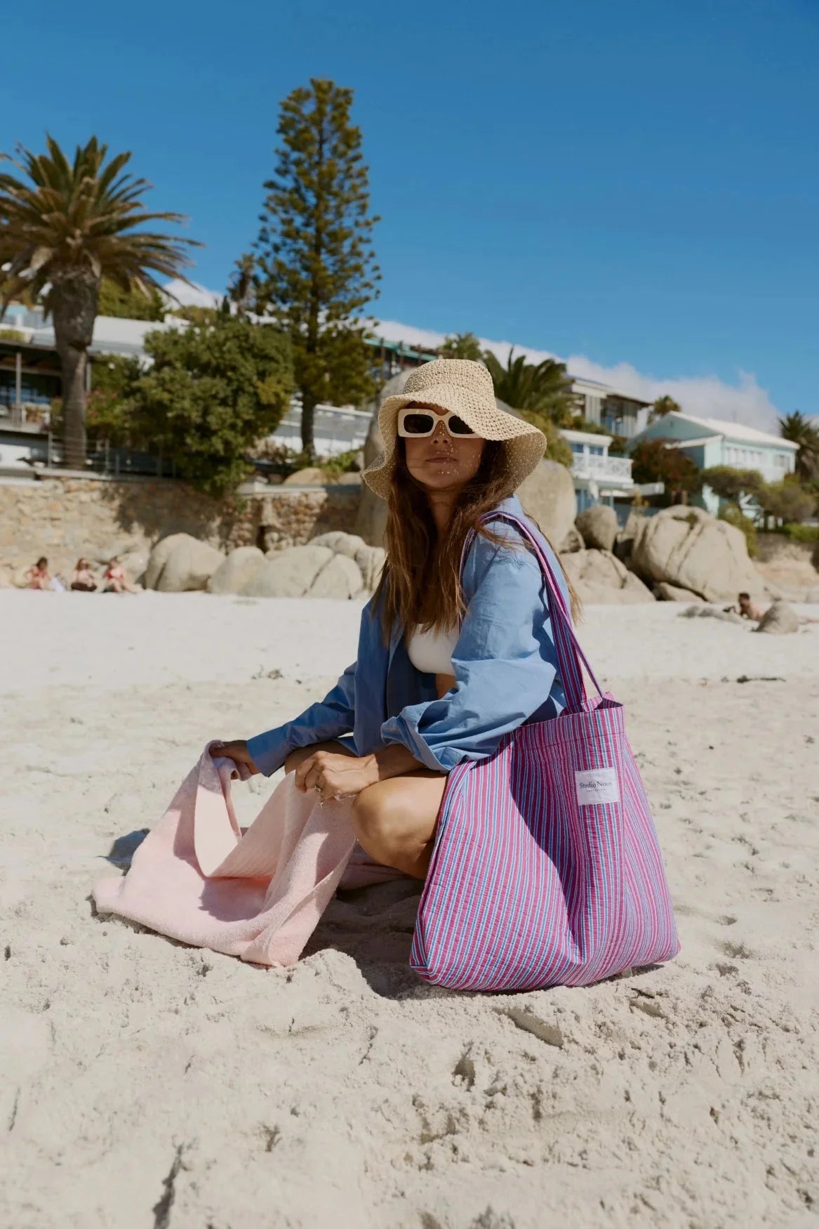 Taška Mom Bag STUDIO NOOS Raspberry Poplin Striped | Lavly.cz