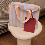 Taška Shopper THE STICKY SIS CLUB Knitted Stripes Marzipan + Sky | Lavly.cz
