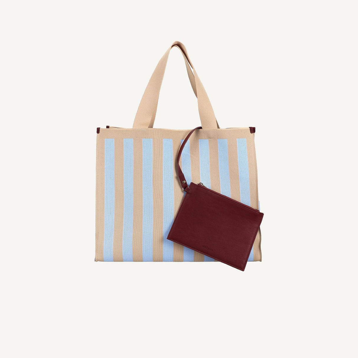 Taška Shopper THE STICKY SIS CLUB Knitted Stripes Marzipan + Sky | Lavly.cz