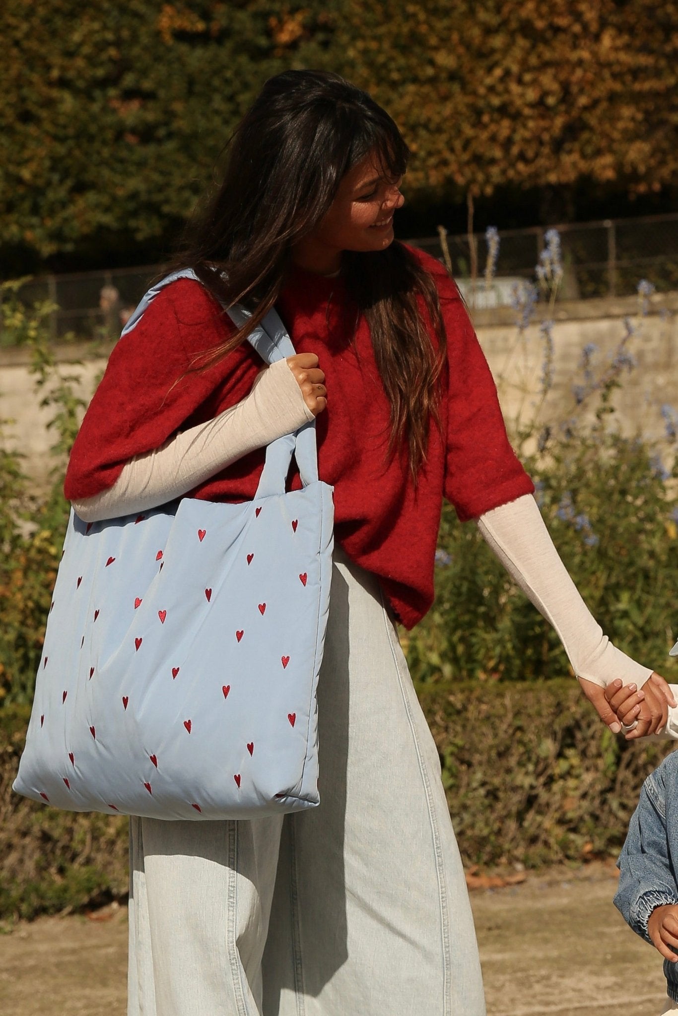 Taška STUDIO NOOS Light Blue Hearts Puffy | Lavly.cz