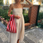 Taška THE STICKY SIS CLUB Knitted Stripes Cerise + Ballet | Lavly.cz