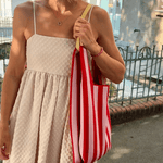 Taška THE STICKY SIS CLUB Knitted Stripes Cerise + Ballet | Lavly.cz