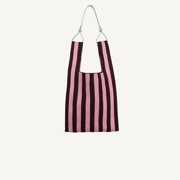 Taška THE STICKY SIS CLUB Knitted Stripes Chocolate + Bubblegum | Lavly.cz