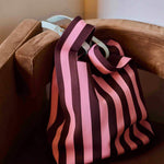 Taška THE STICKY SIS CLUB Knitted Stripes Chocolate + Bubblegum | Lavly.cz