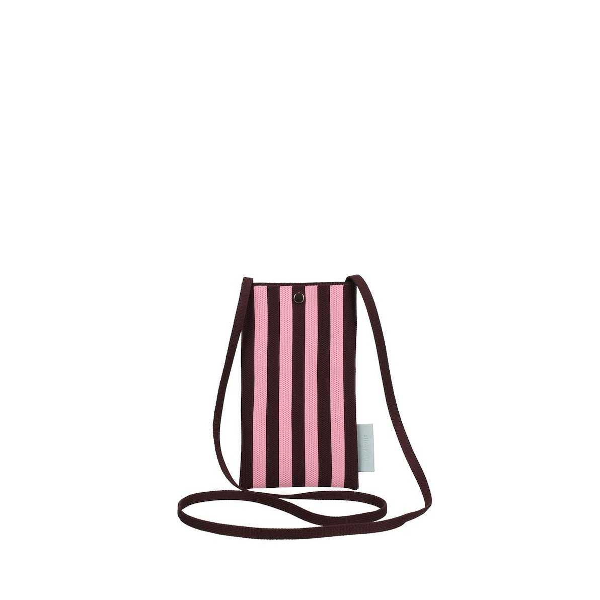 Taštička na mobil THE STICKY SIS CLUB Knitted Stripes Chocolate + Bubblegum | Lavly.cz