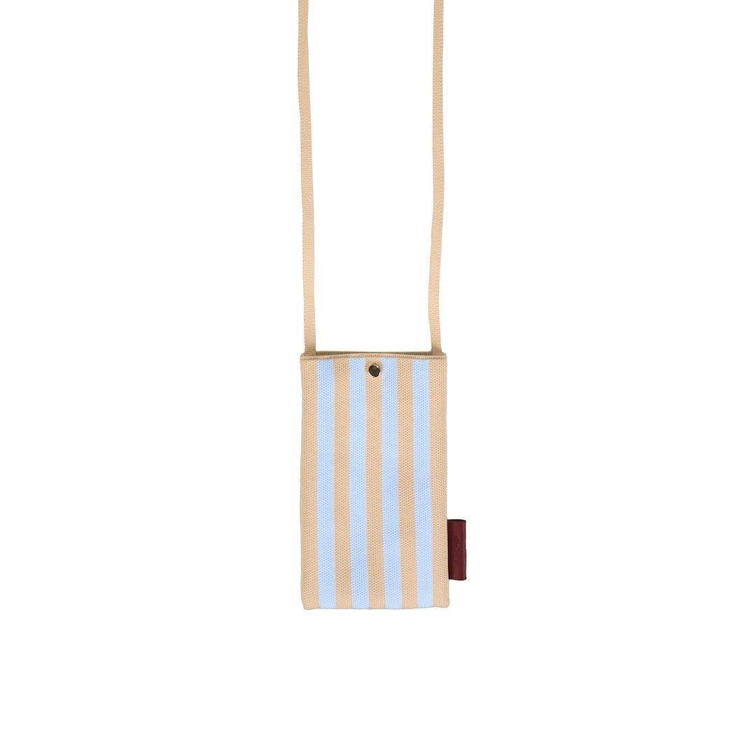 Taštička na mobil THE STICKY SIS CLUB Knitted Stripes Marzipan + Sky | Lavly.cz