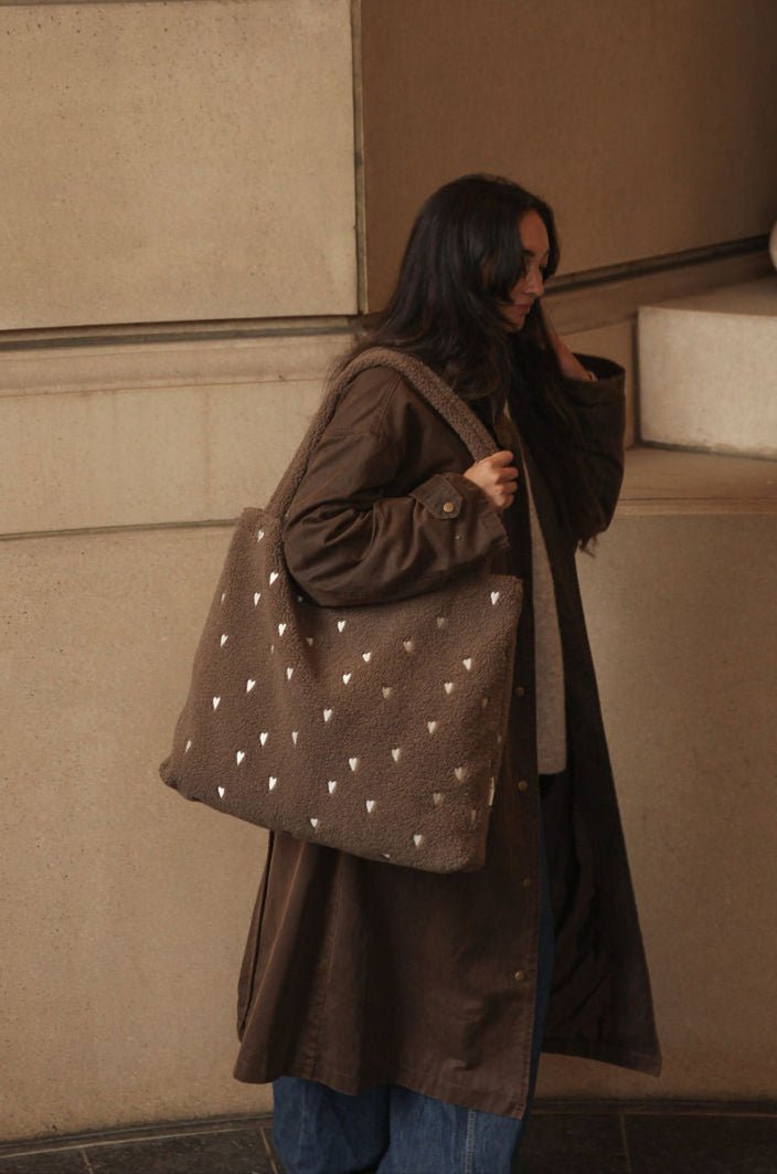 Teddy taška STUDIO NOOS Brown Hearts | Stylové doplňky pro děti a ženy | Lavly.cz