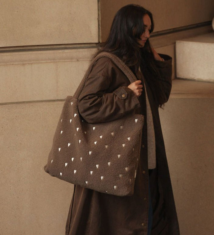 Teddy taška STUDIO NOOS Brown Hearts | Stylové doplňky pro děti a ženy | Lavly.cz