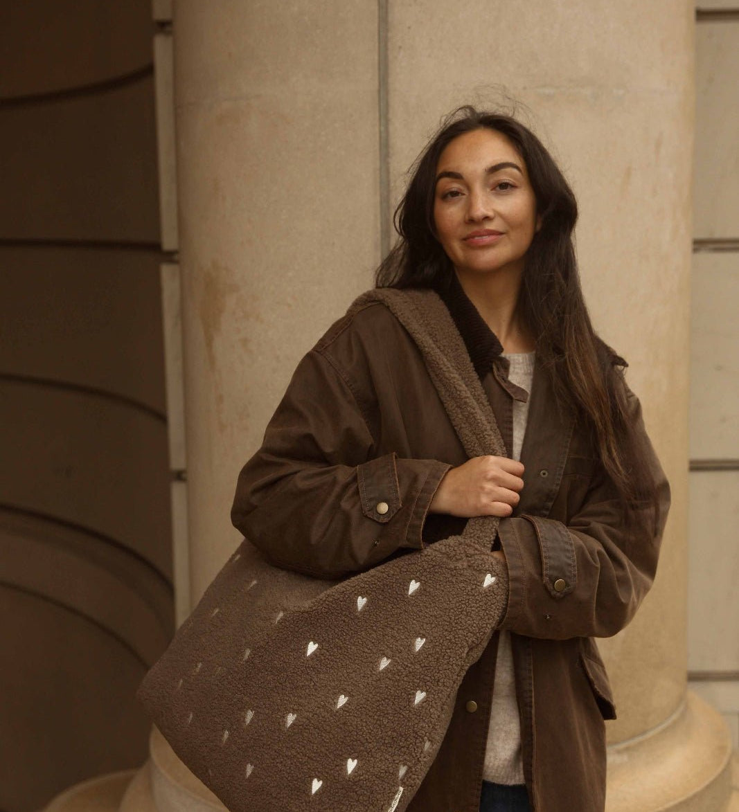 Teddy taška STUDIO NOOS Brown Hearts | Stylové doplňky pro děti a ženy | Lavly.cz