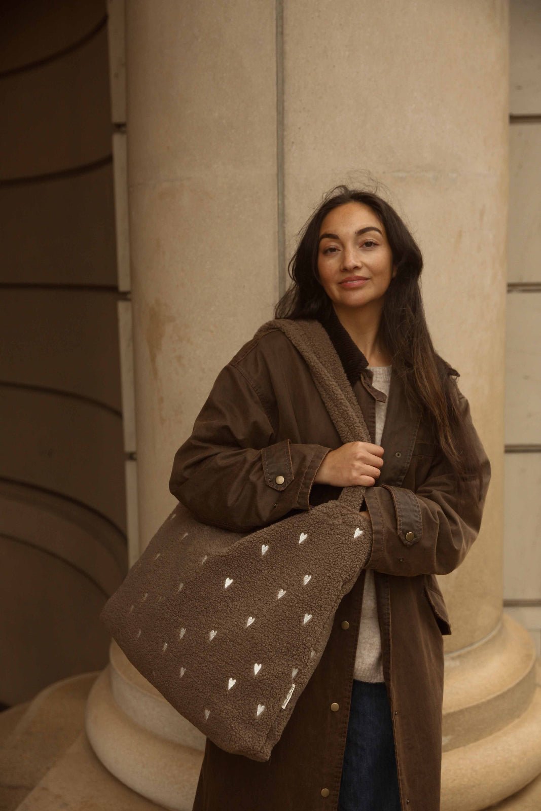 Teddy taška STUDIO NOOS Brown Hearts | Stylové doplňky pro děti a ženy | Lavly.cz