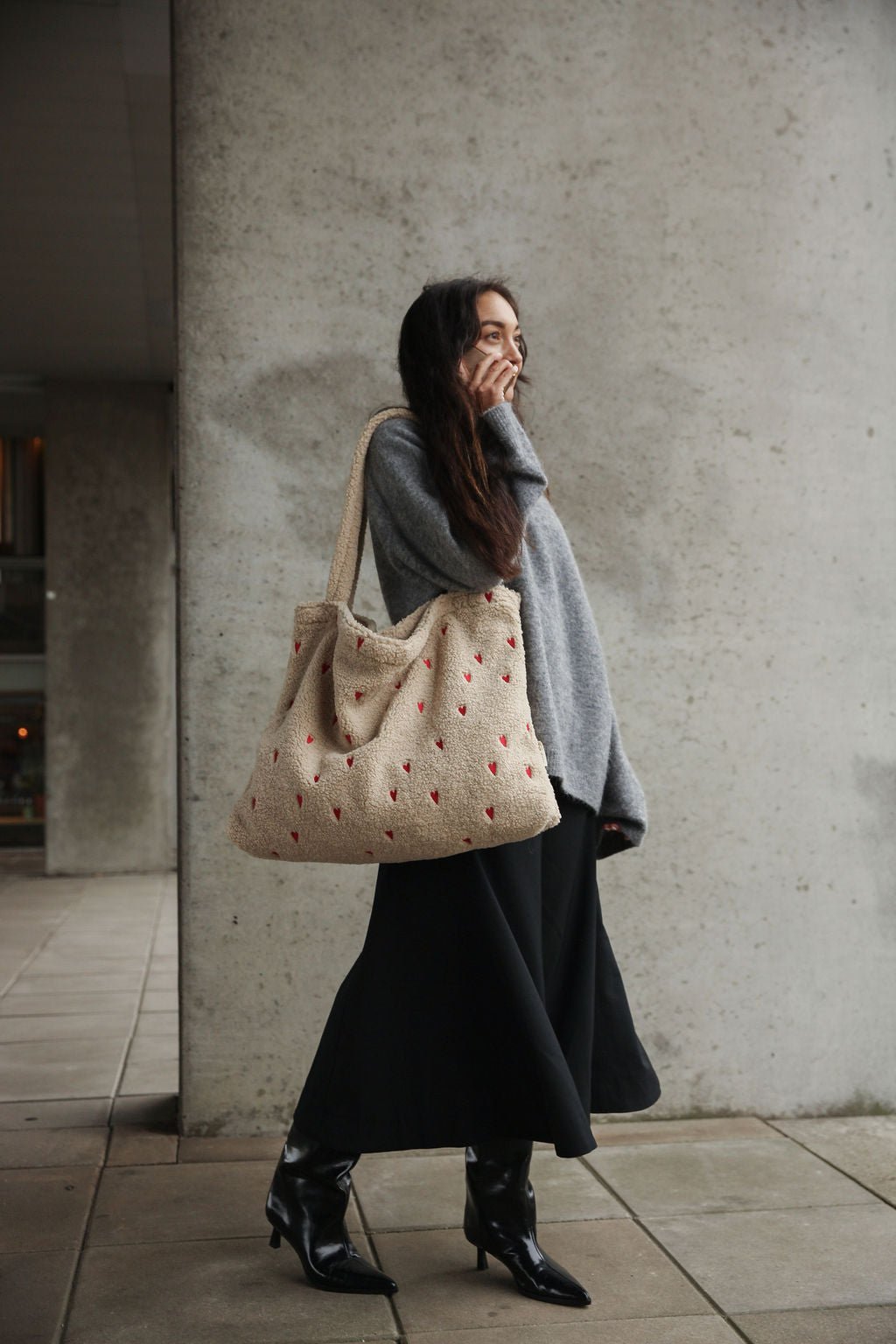 Teddy taška STUDIO NOOS Ecru Hearts | Stylové doplňky pro děti a ženy | Lavly.cz