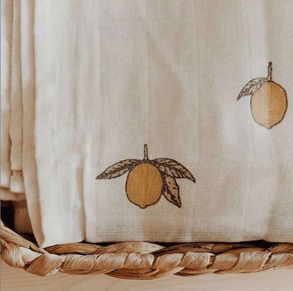 Tři mušelínové pleny KONGES SLOJD Lemon | Stylové doplňky pro děti a ženy | Lavly.cz