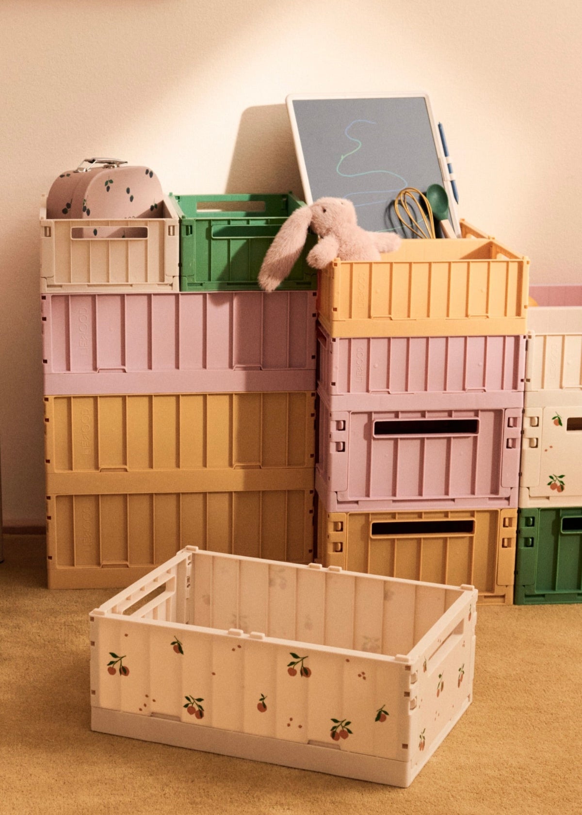 Úložné boxy LIEWOOD Weston "M" Peach / Sea Shell 2 kusy | Lavly.cz