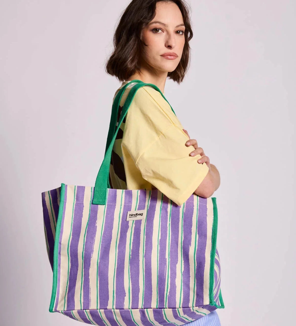 Velká pevná taška HINDBAG Claude Parma and Stripes | Lavly.cz