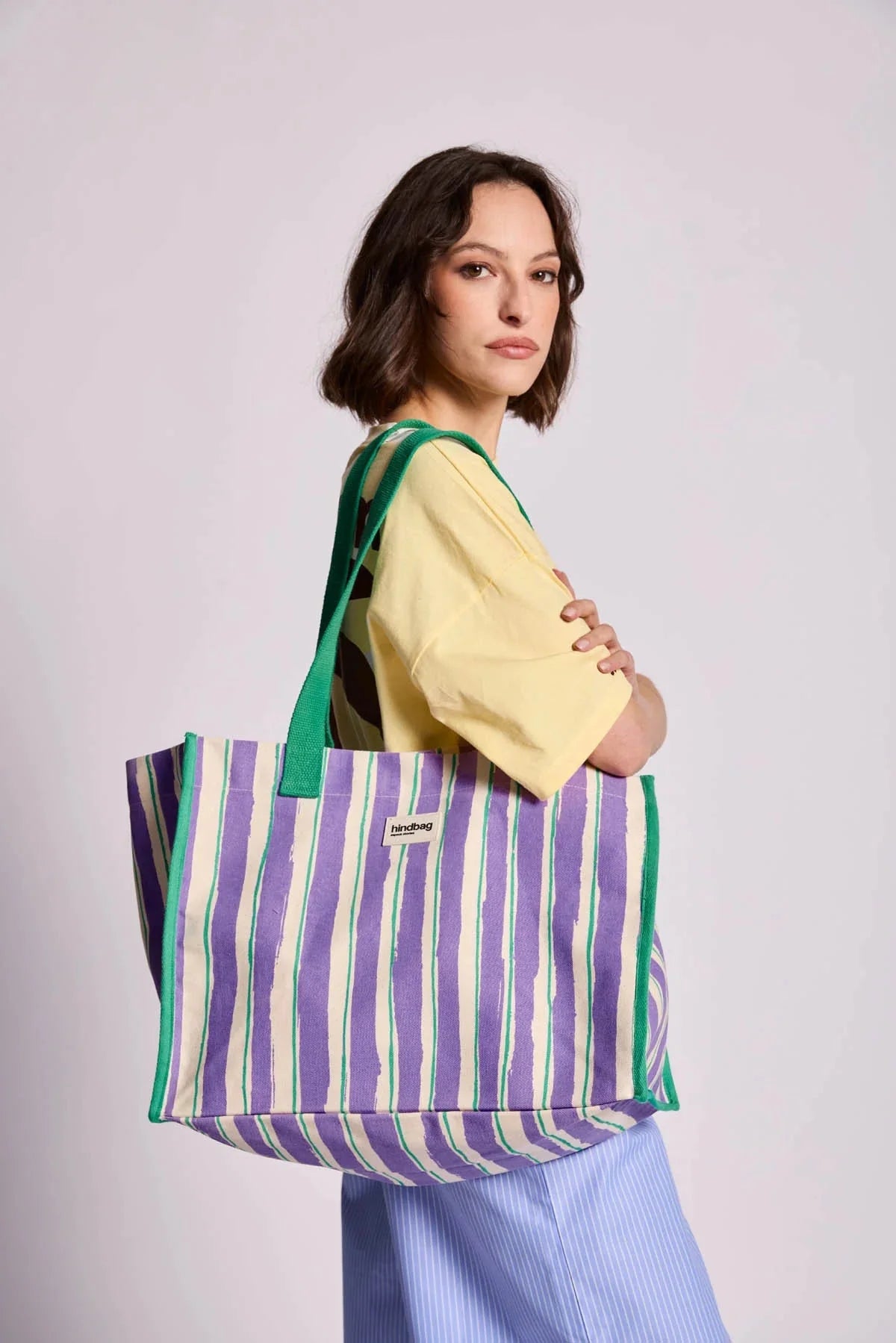 Velká pevná taška HINDBAG Claude Parma and Stripes | Lavly.cz