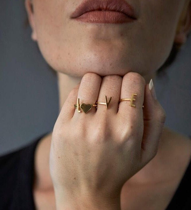 Zlatý prsten Srdíčko - DESIGN LETTERS | Stylové doplňky pro děti a ženy | Lavly.cz
