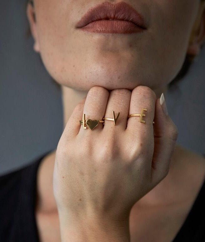 Zlatý prsten Srdíčko - DESIGN LETTERS | Stylové doplňky pro děti a ženy | Lavly.cz