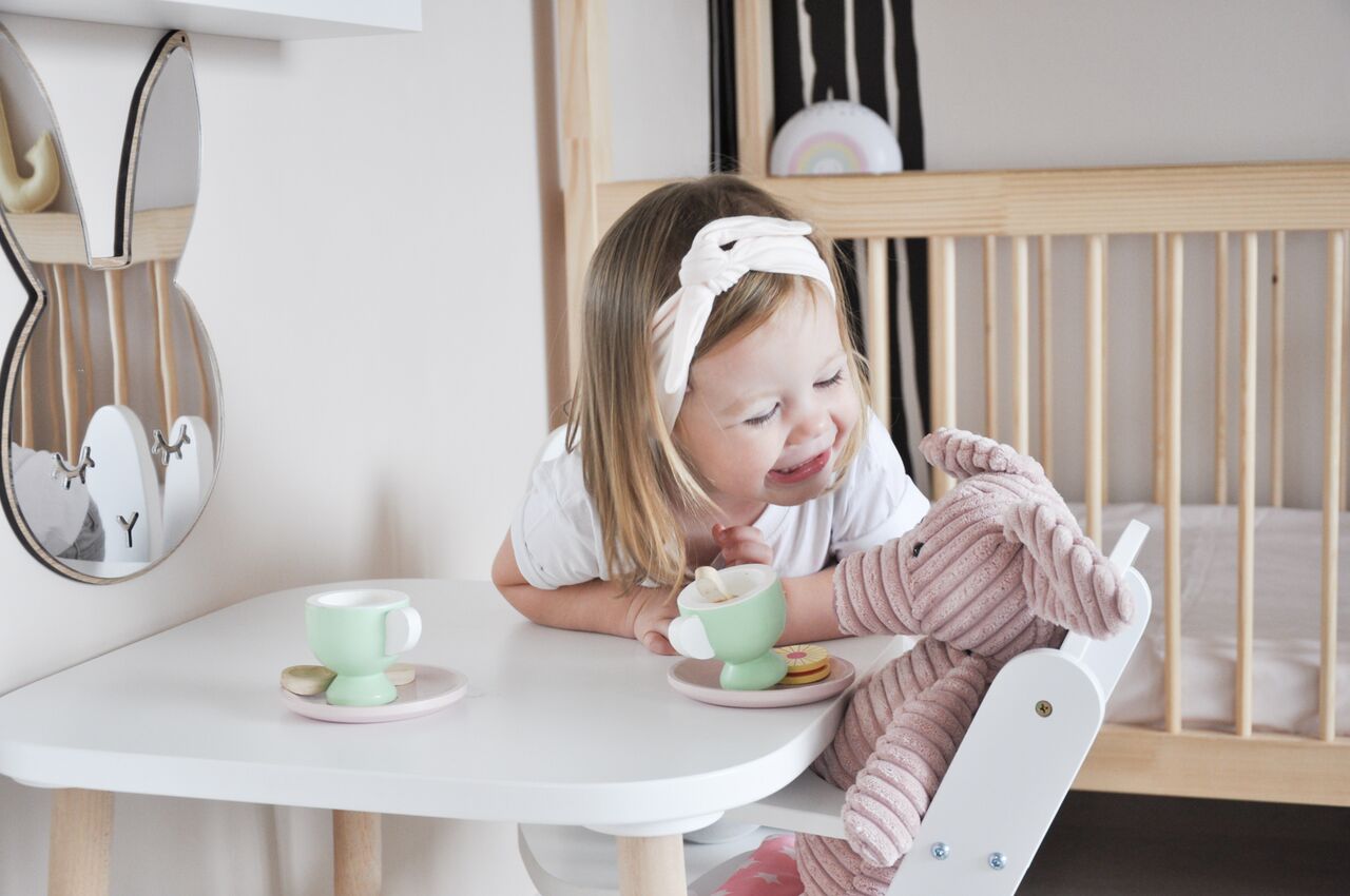 Zrcadlo Spící králíček - dřevěný podklad | Stylové doplňky pro děti a ženy | Lavly.cz