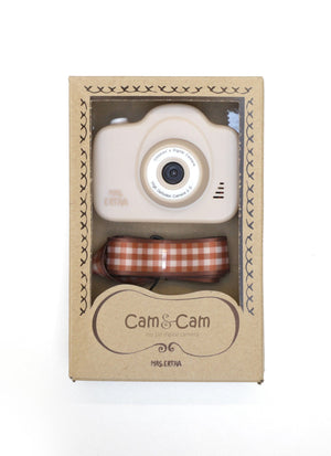 Detský digitálny fotoaparát MRS. ERTHA Cam Cam Verzia II Ivory Vintage Squares